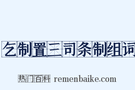 乞制置三司条制组词是什么意思的图片
